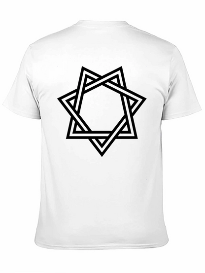 Camiseta Negra Hombre Diseño Estrella Entrelazada