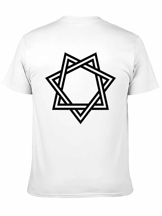 Camiseta Negra Hombre Diseño Estrella Entrelazada