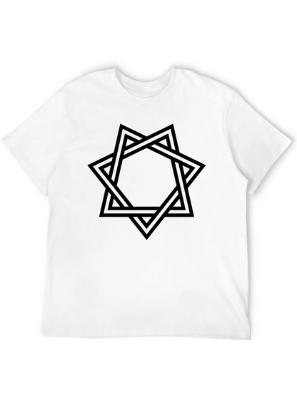 Camiseta Negra Hombre Diseño Estrella Entrelazada
