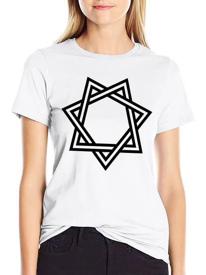 Camiseta Negra Hombre Diseño Estrella Entrelazada