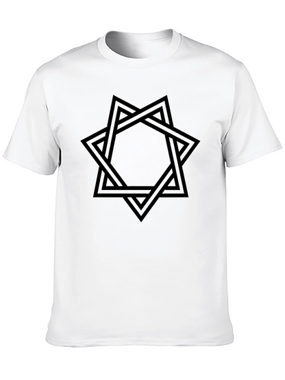 Camiseta Negra Hombre Diseño Estrella Entrelazada
