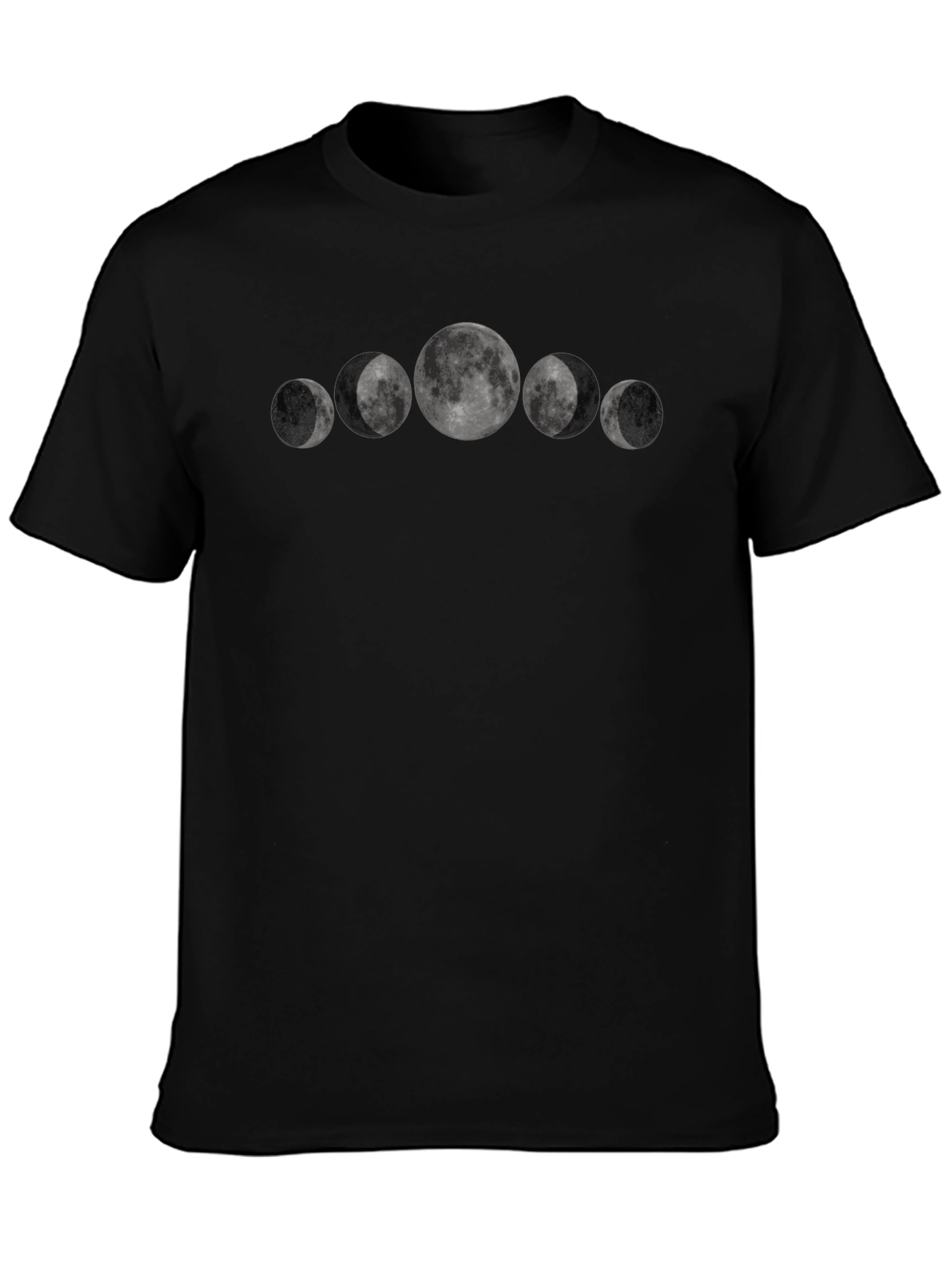 Camiseta Negra Fases Lunares Hombre