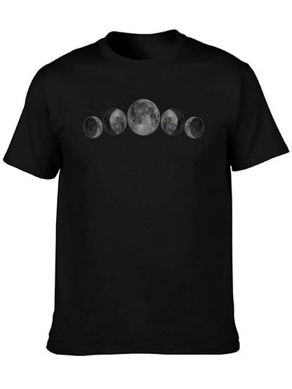 Camiseta Negra Fases Lunares Hombre