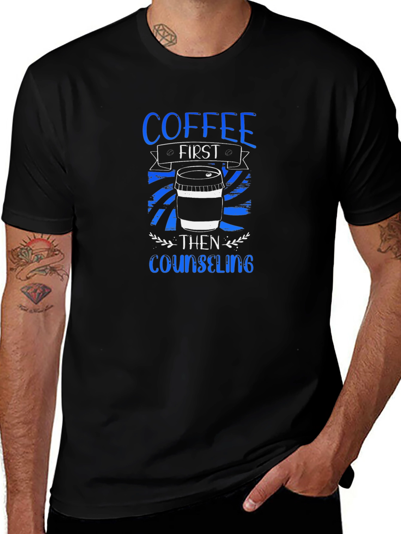Camiseta Negra Café Primero Luego Consejería