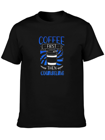 Camiseta Negra Café Primero Luego Consejería