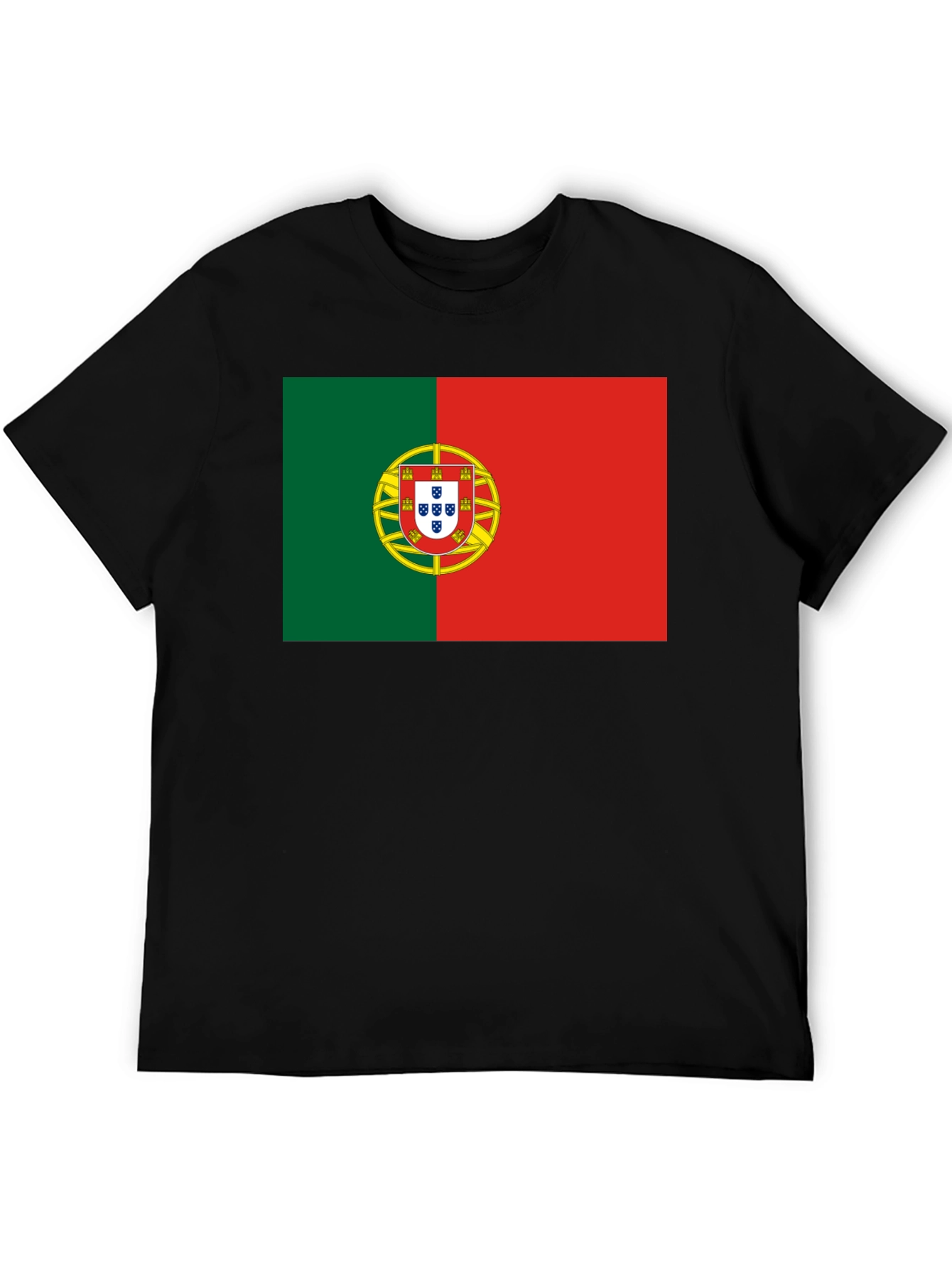 Camiseta Negra con Bandera de Portugal