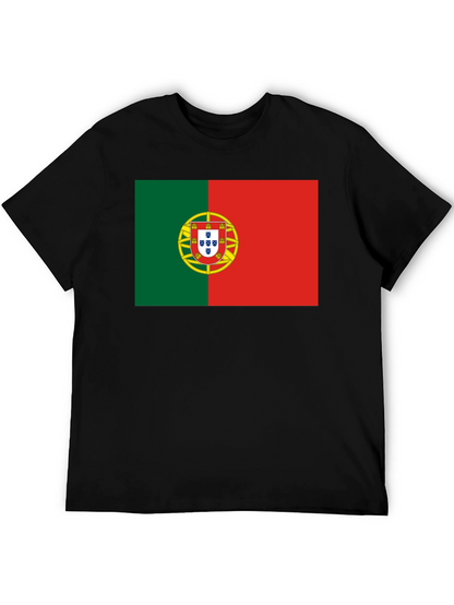 Camiseta Negra con Bandera de Portugal
