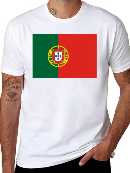 Camiseta Negra con Bandera de Portugal