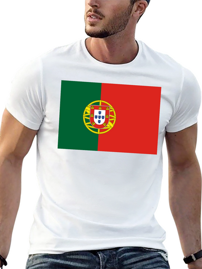 Camiseta Negra con Bandera de Portugal