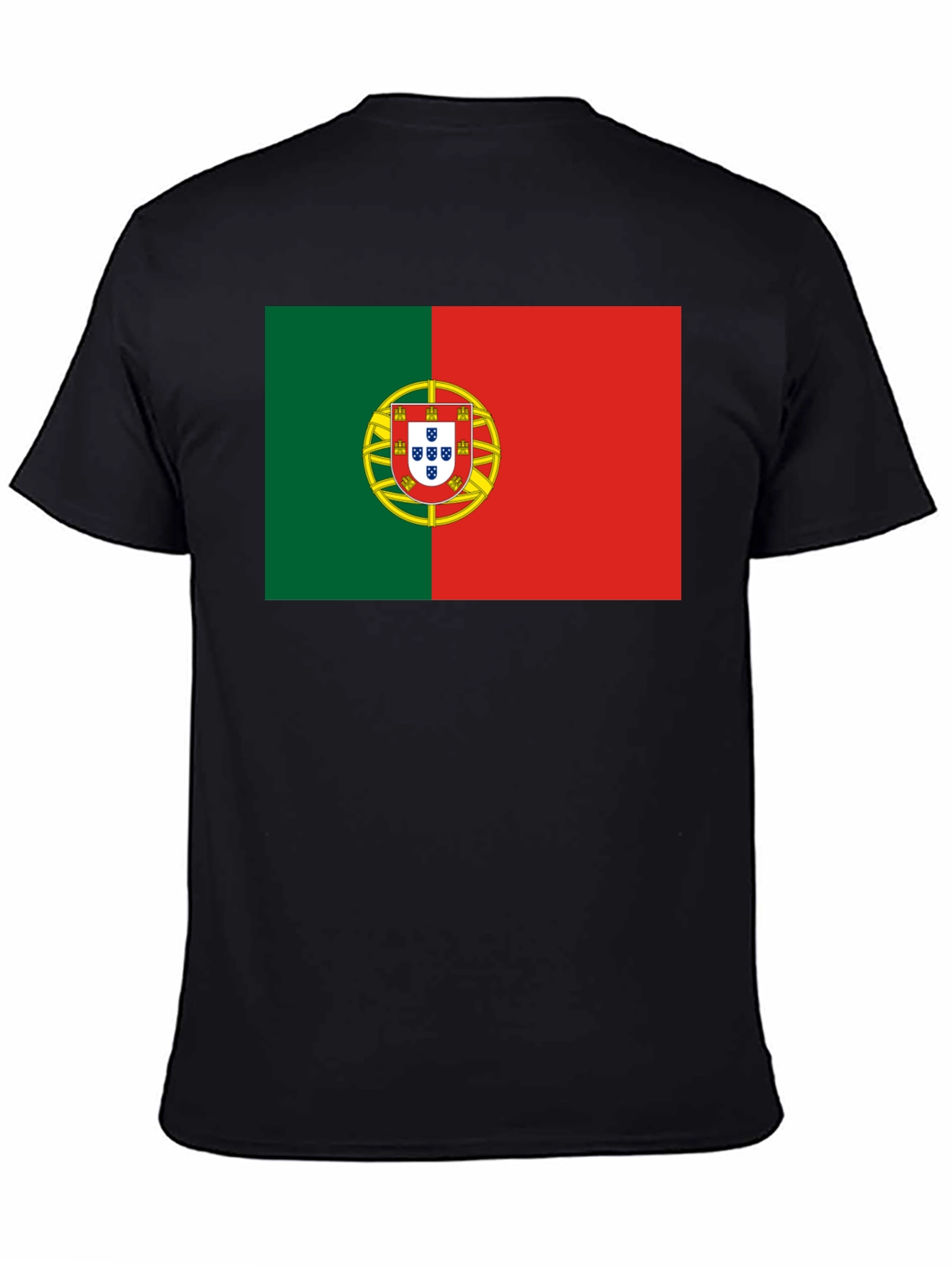 Camiseta Negra con Bandera de Portugal