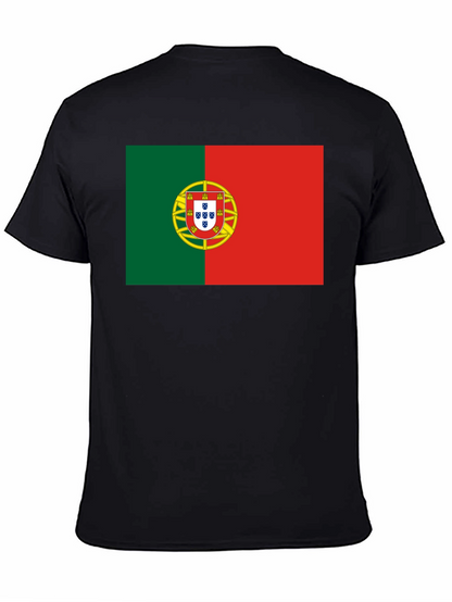 Camiseta Negra con Bandera de Portugal