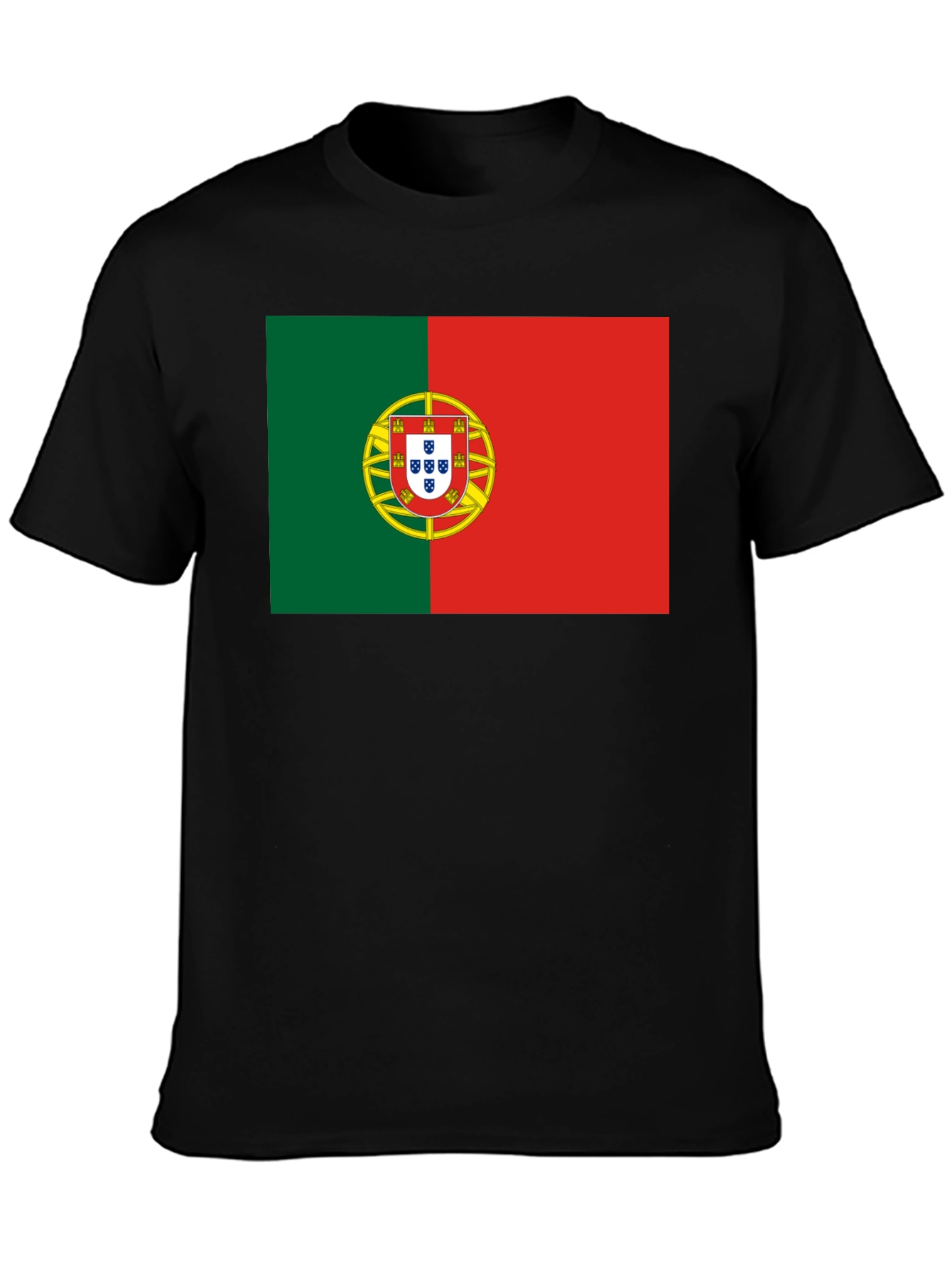 Camiseta Negra con Bandera de Portugal