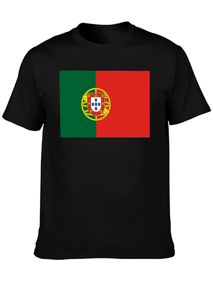 Camiseta Negra con Bandera de Portugal