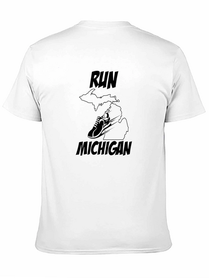 Camiseta Negra Run Michigan para Correr