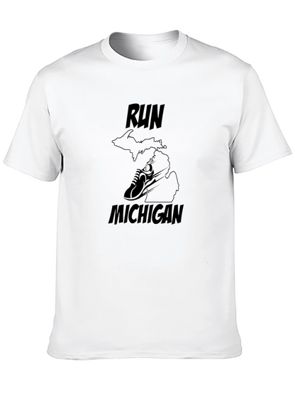 Camiseta Negra Run Michigan para Correr