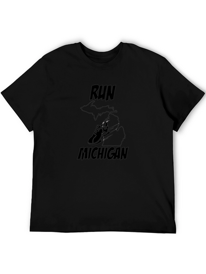 Camiseta Negra Run Michigan para Correr
