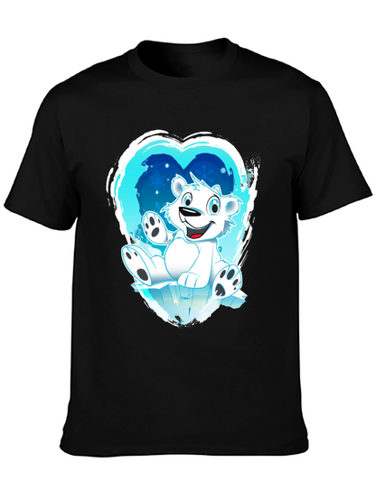 Camiseta Oso Polar Corazón Invierno Hombre