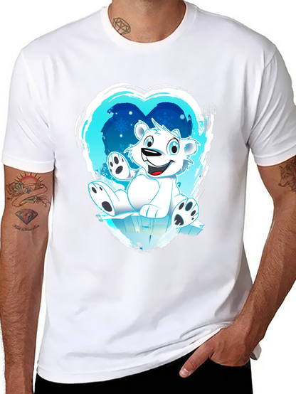 Camiseta Oso Polar Corazón Invierno Hombre