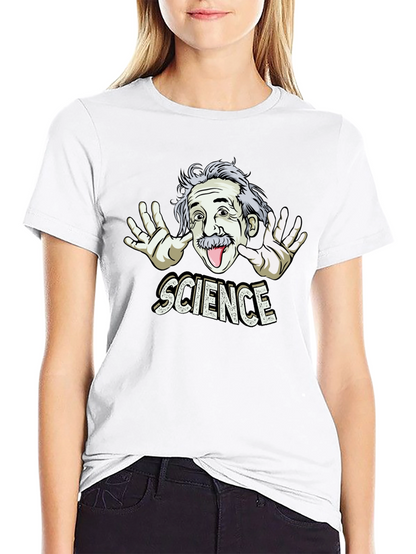 Camiseta Negra Science con Diseño Divertido de Einstein