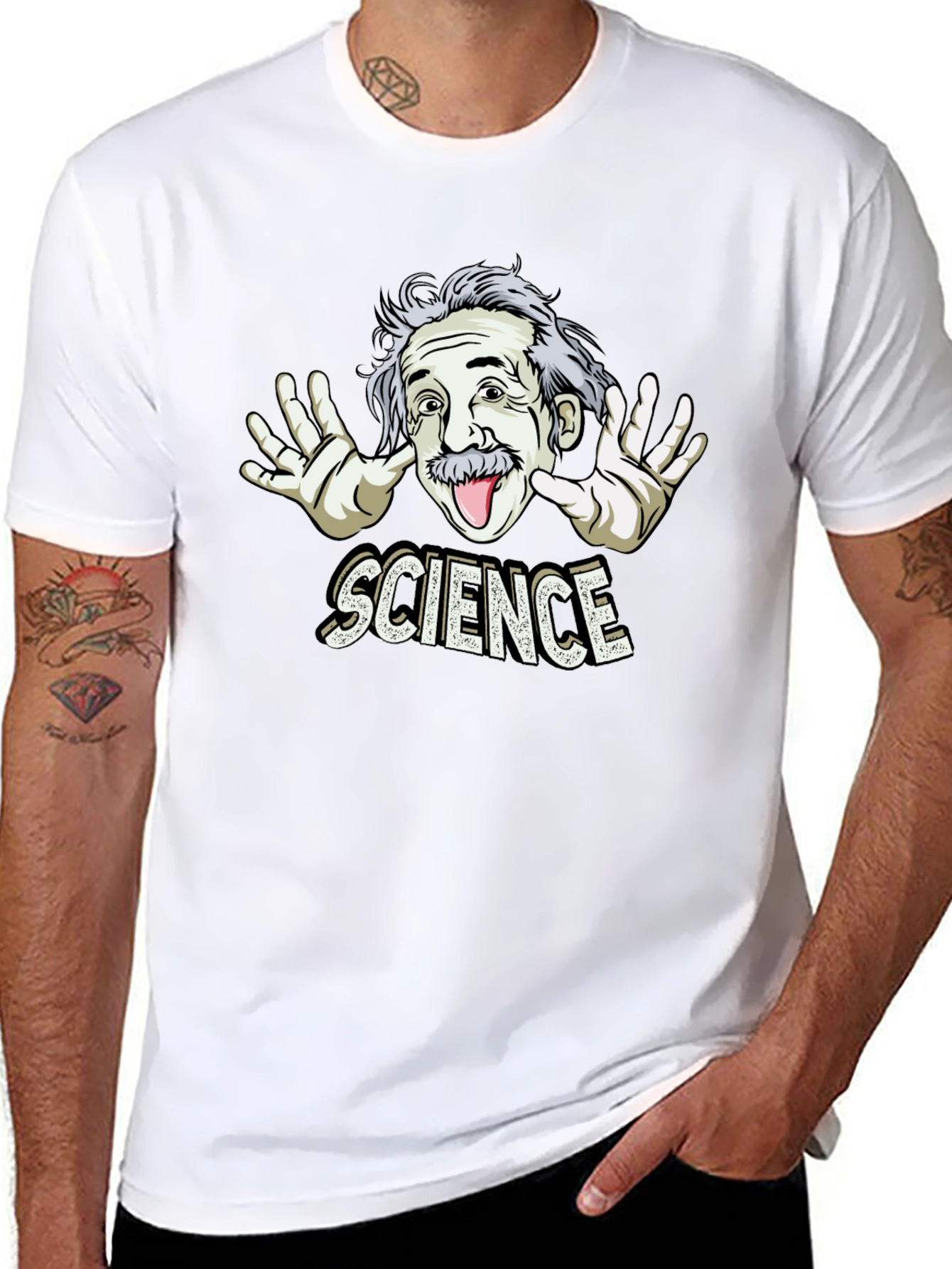 Camiseta Negra Science con Diseño Divertido de Einstein