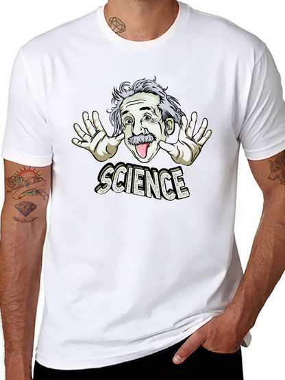 Camiseta Negra Science con Diseño Divertido de Einstein