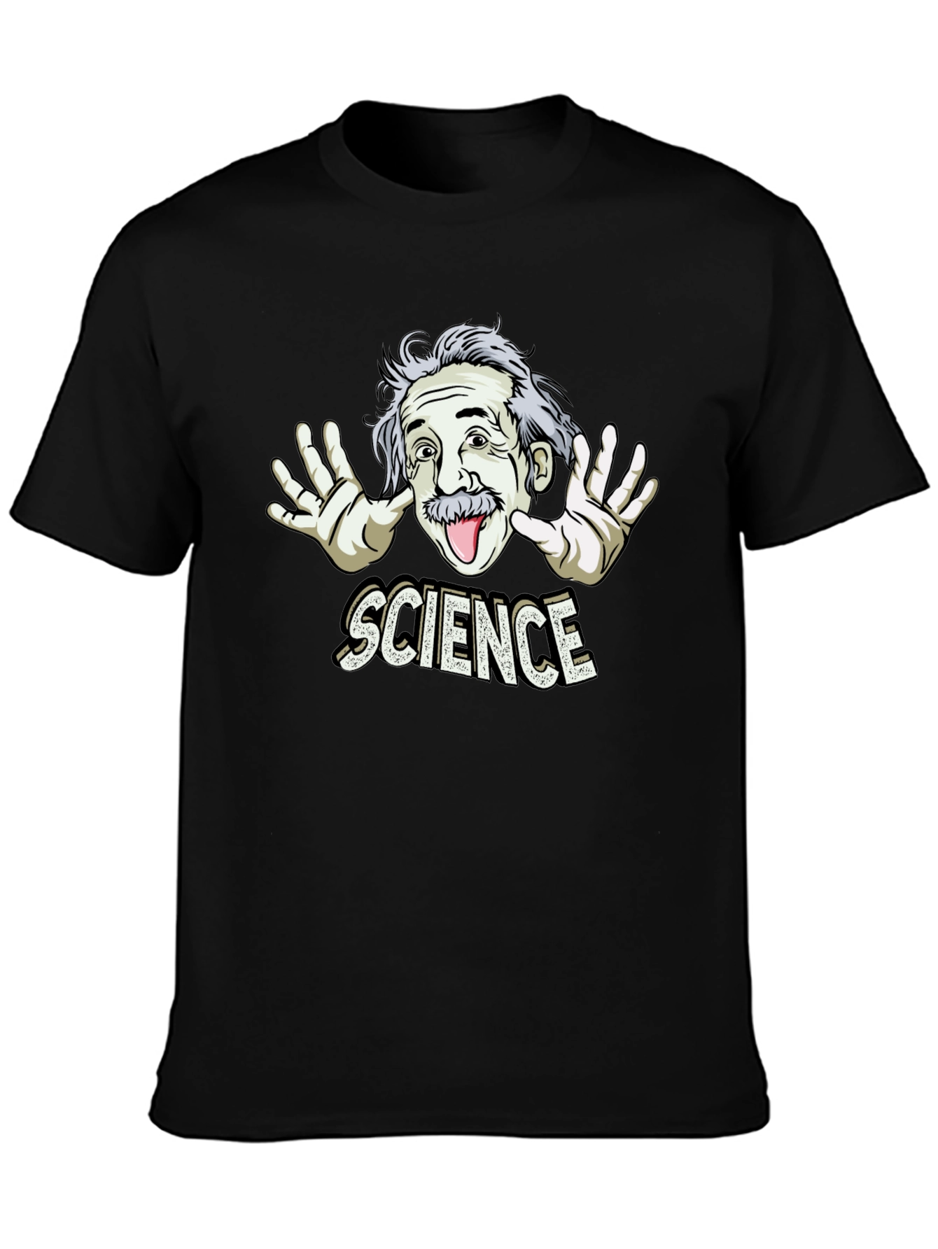 Camiseta Negra Science con Diseño Divertido de Einstein
