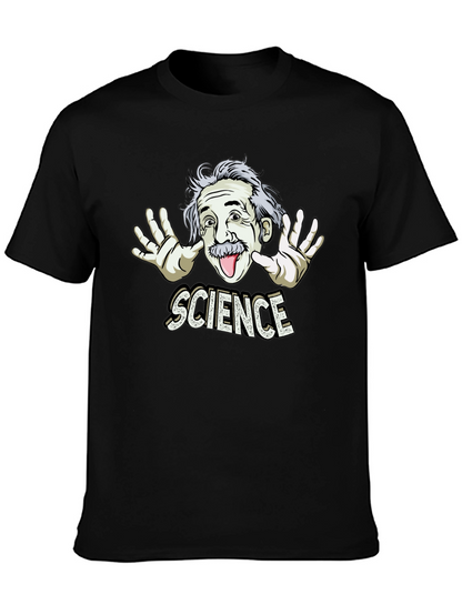 Camiseta Negra Science con Diseño Divertido de Einstein