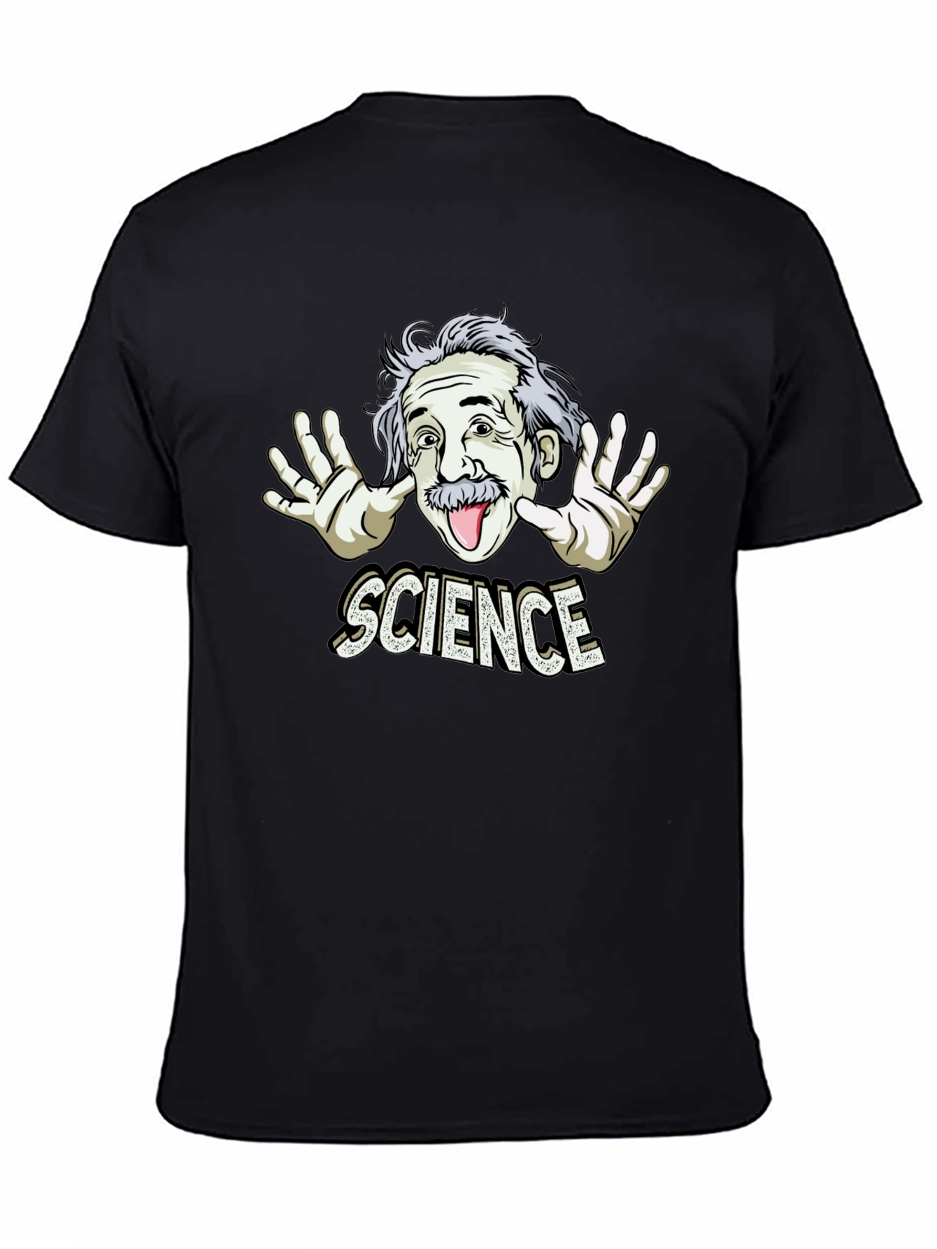 Camiseta Negra Science con Diseño Divertido de Einstein