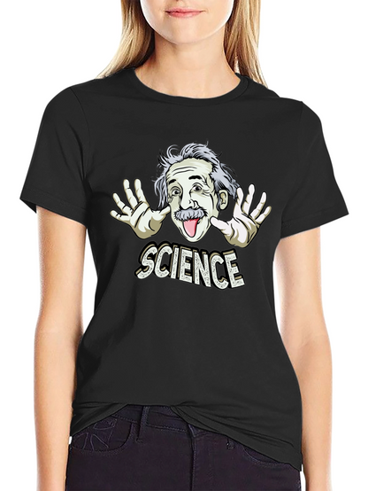 Camiseta Negra Science con Diseño Divertido de Einstein