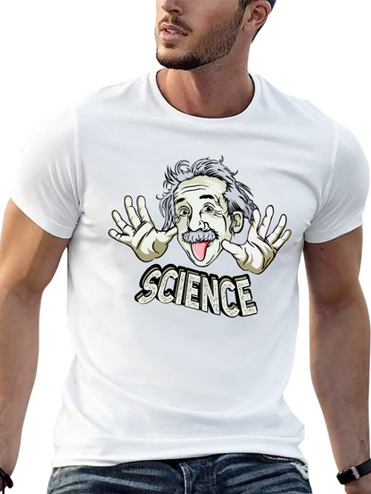 Camiseta Negra Science con Diseño Divertido de Einstein