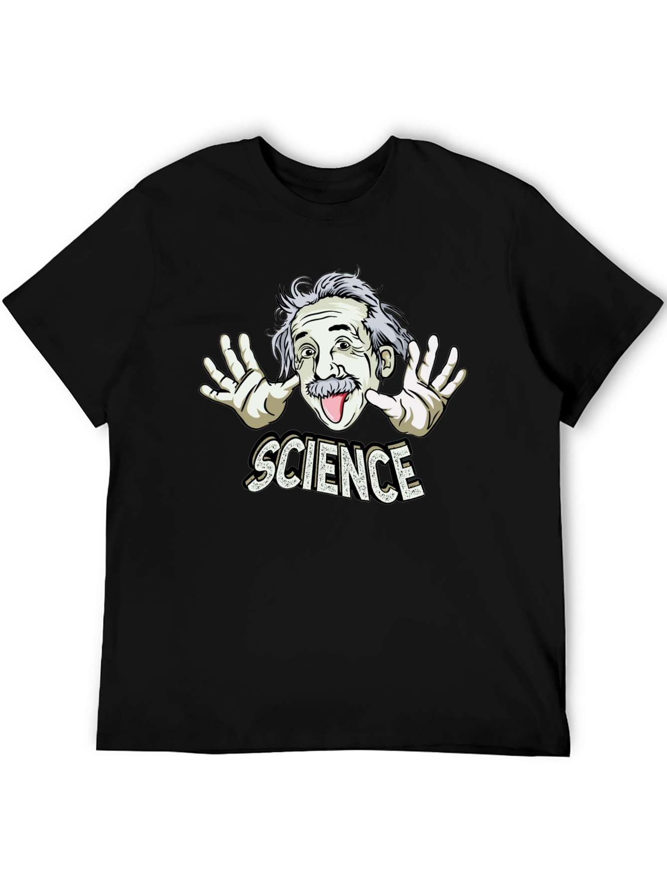 Camiseta Negra Science con Diseño Divertido de Einstein