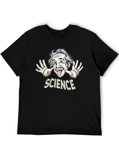 Camiseta Negra Science con Diseño Divertido de Einstein