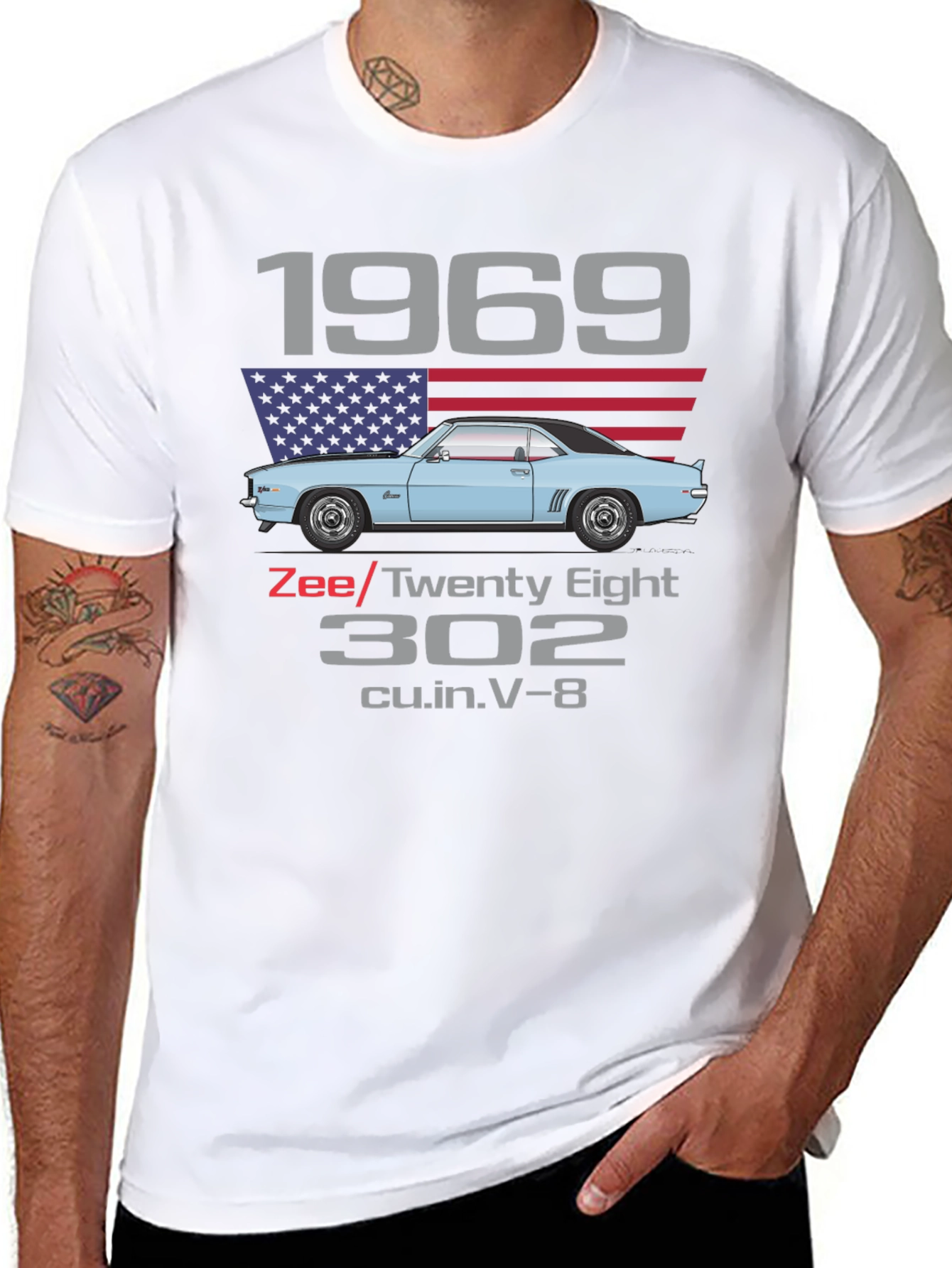 Camiseta Clásica Coche 1969 Zee/Twenty Eight