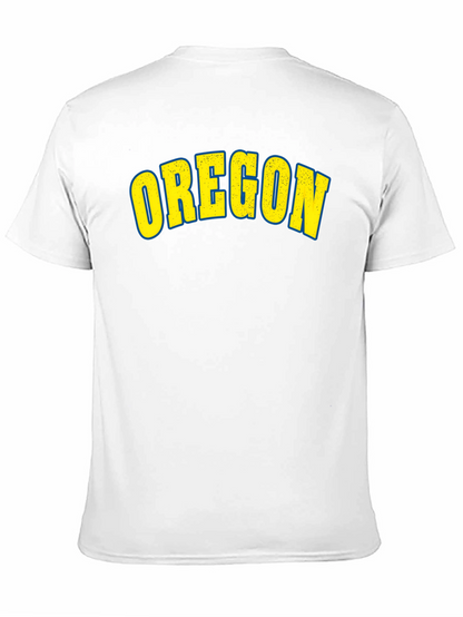 Camiseta Negra Clásica con Diseño Oregon