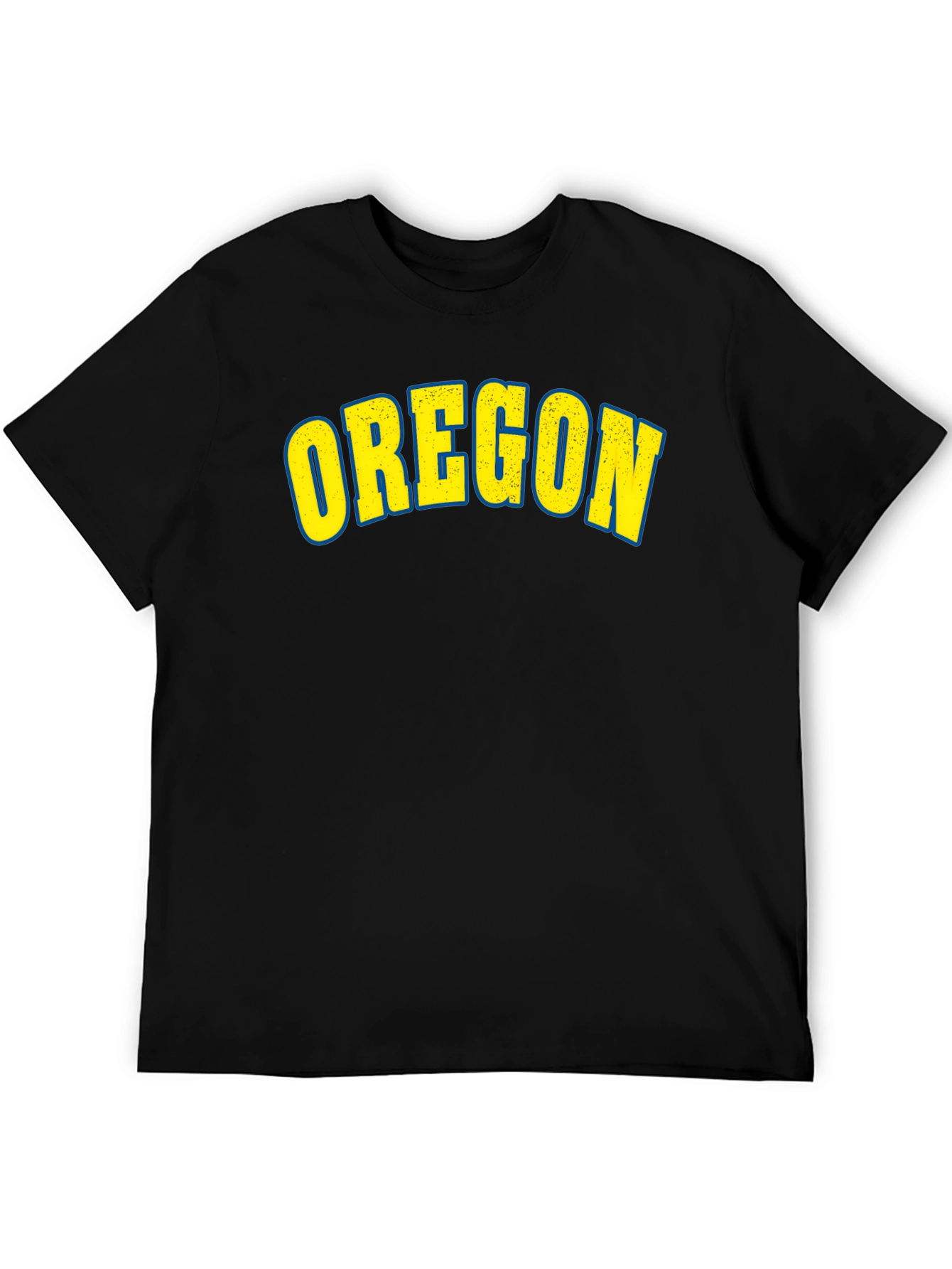 Camiseta Negra Clásica con Diseño Oregon