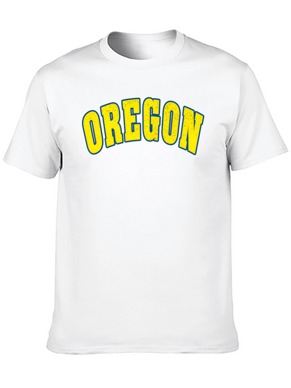 Camiseta Negra Clásica con Diseño Oregon