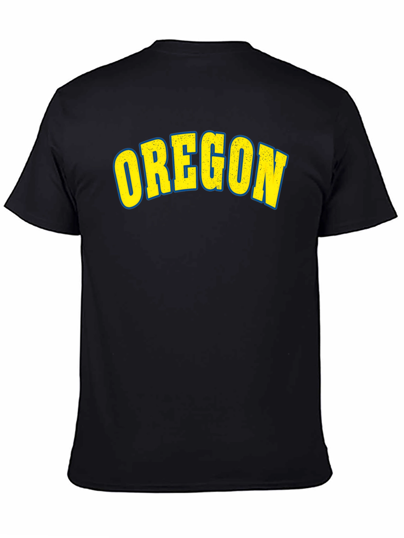 Camiseta Negra Clásica con Diseño Oregon