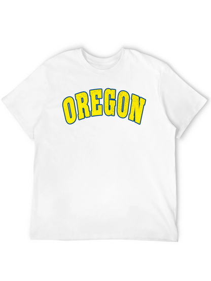 Camiseta Negra Clásica con Diseño Oregon