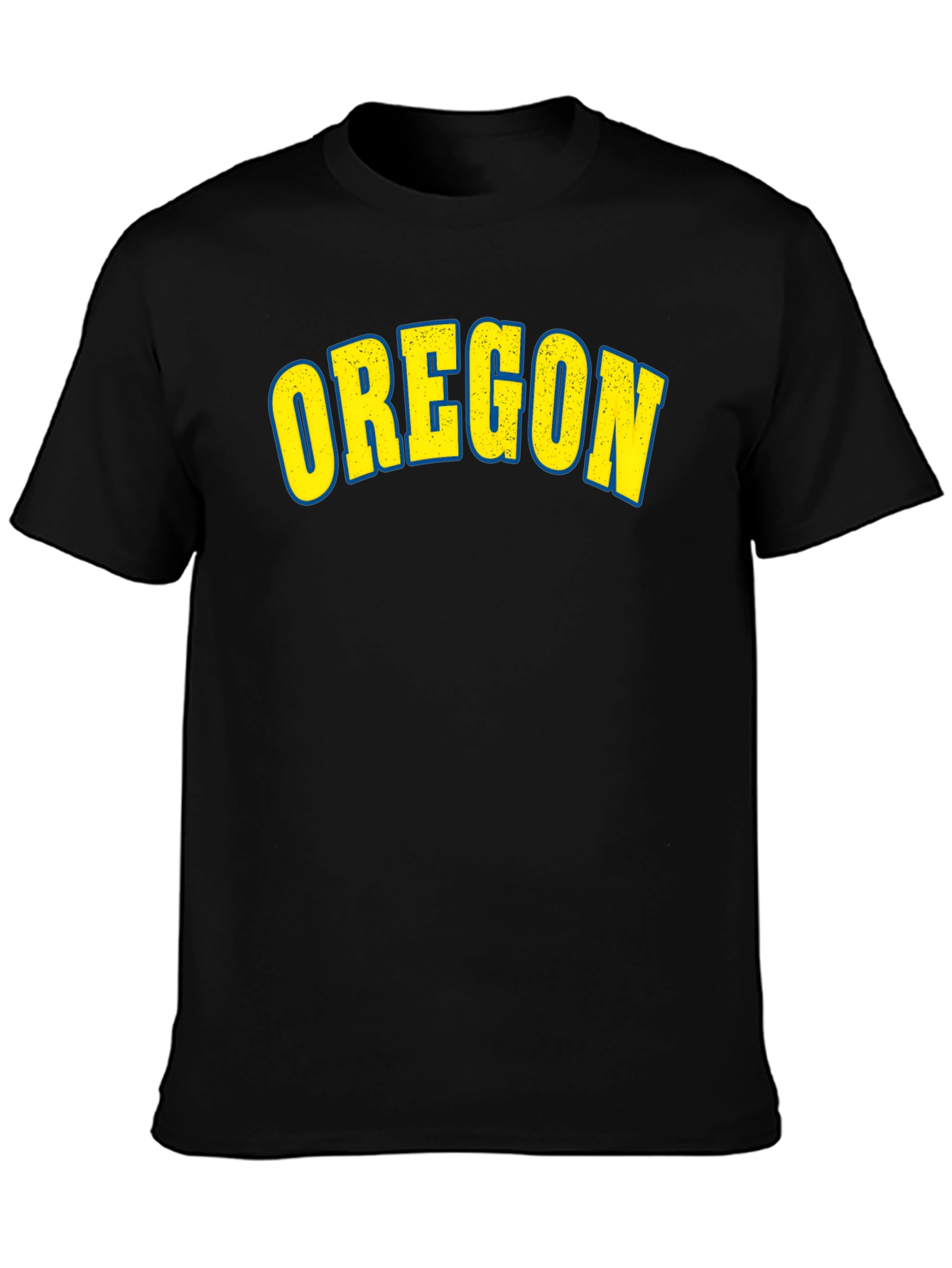 Camiseta Negra Clásica con Diseño Oregon