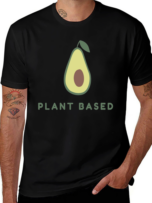 Camiseta Negra Vegana con Diseño de Aguacate