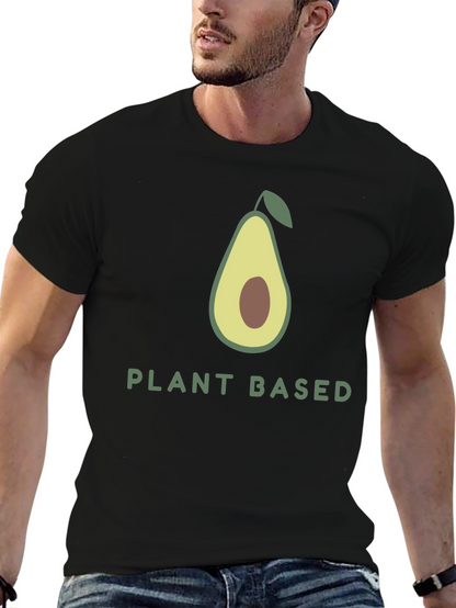 Camiseta Negra Vegana con Diseño de Aguacate