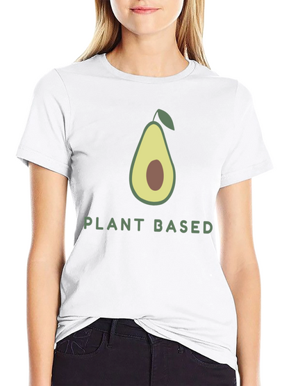 Camiseta Negra Vegana con Diseño de Aguacate