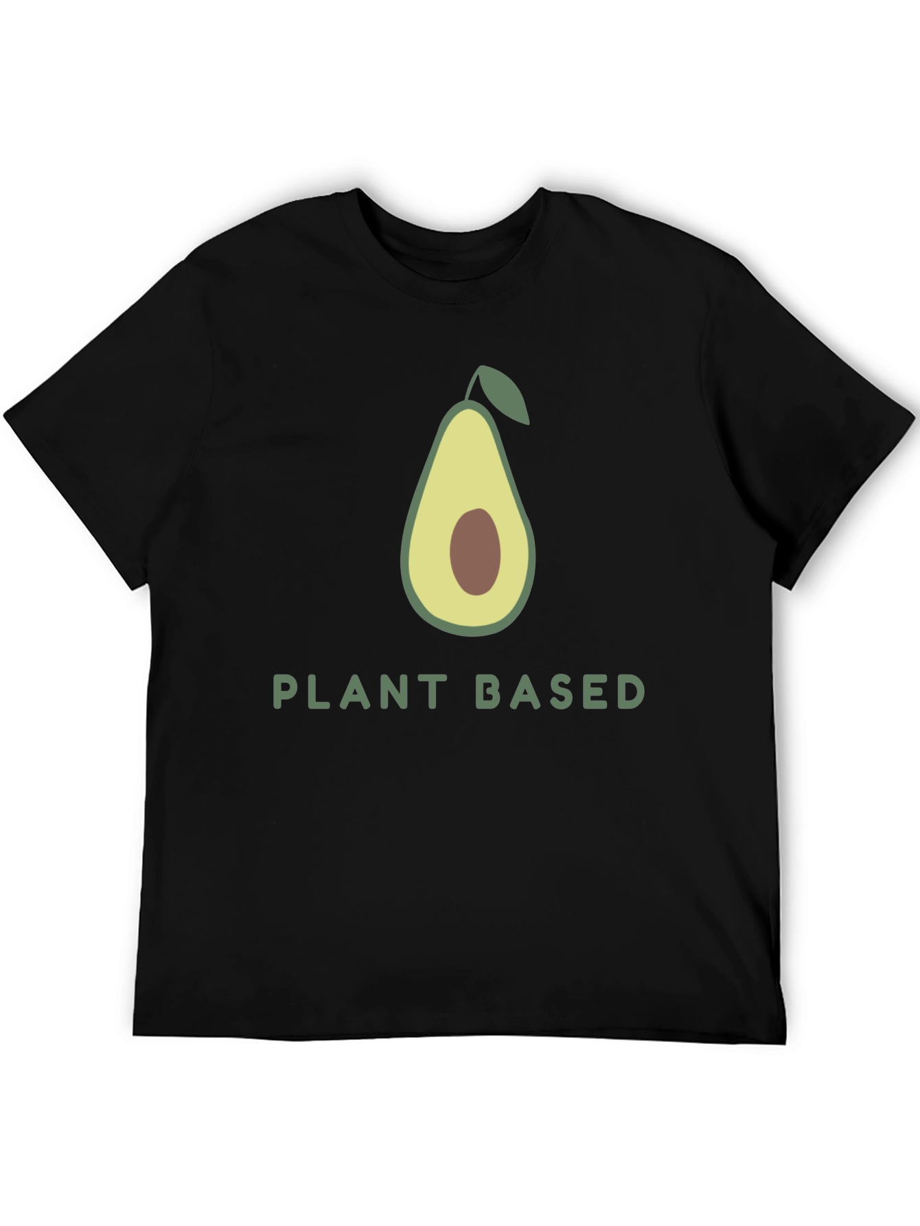 Camiseta Negra Vegana con Diseño de Aguacate