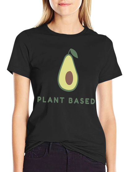 Camiseta Negra Vegana con Diseño de Aguacate