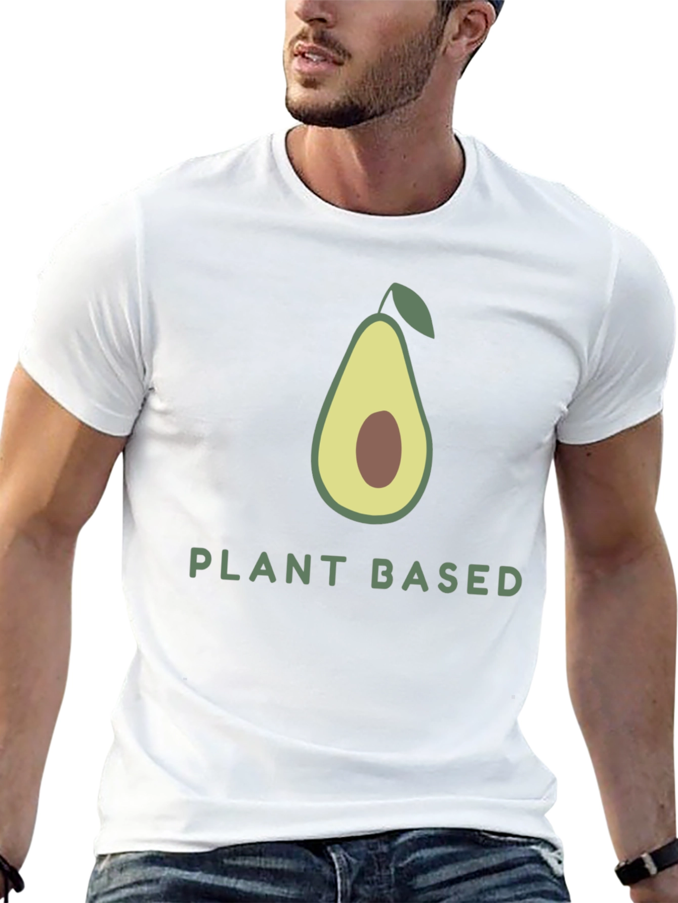 Camiseta Negra Vegana con Diseño de Aguacate