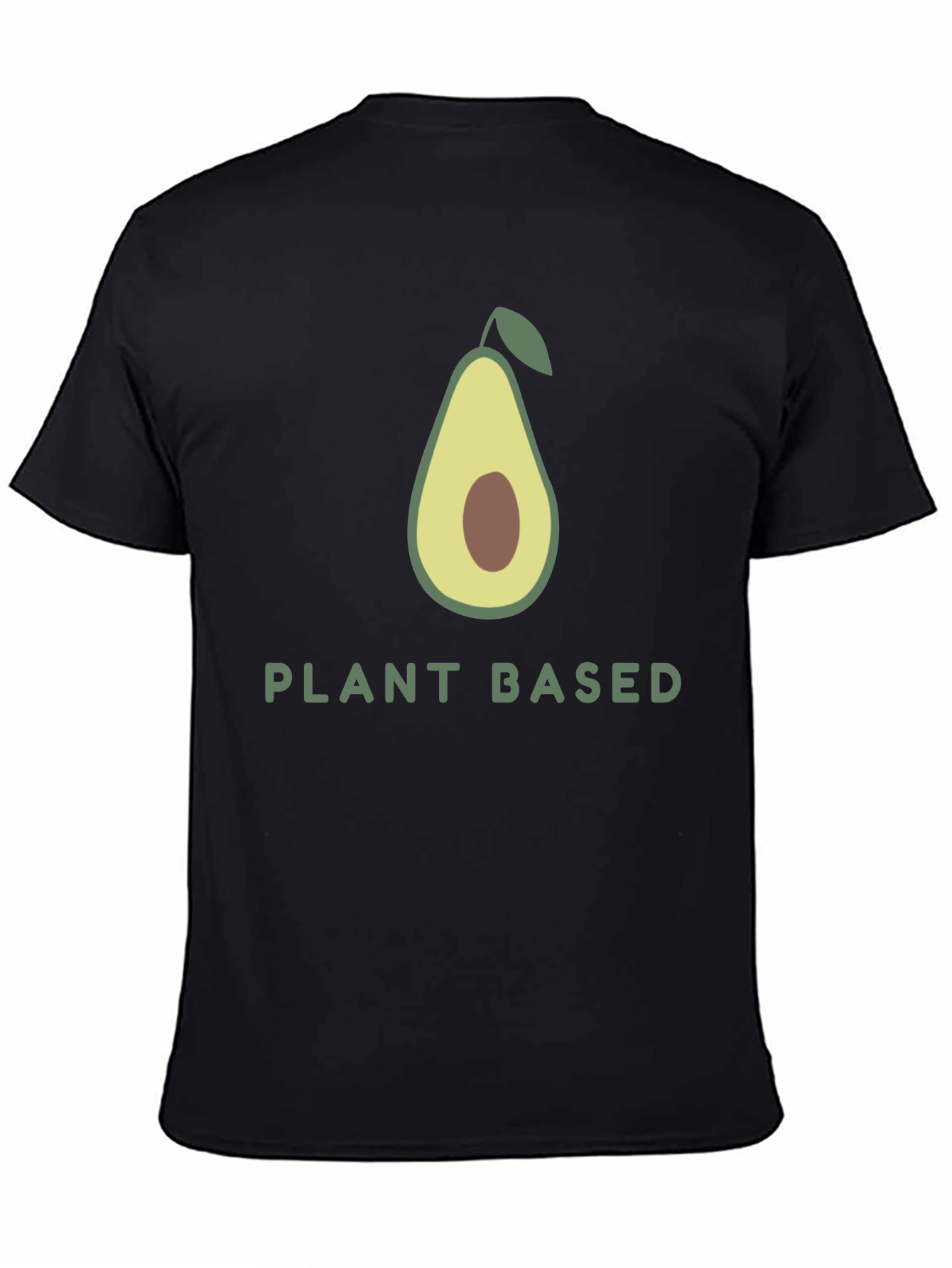 Camiseta Negra Vegana con Diseño de Aguacate