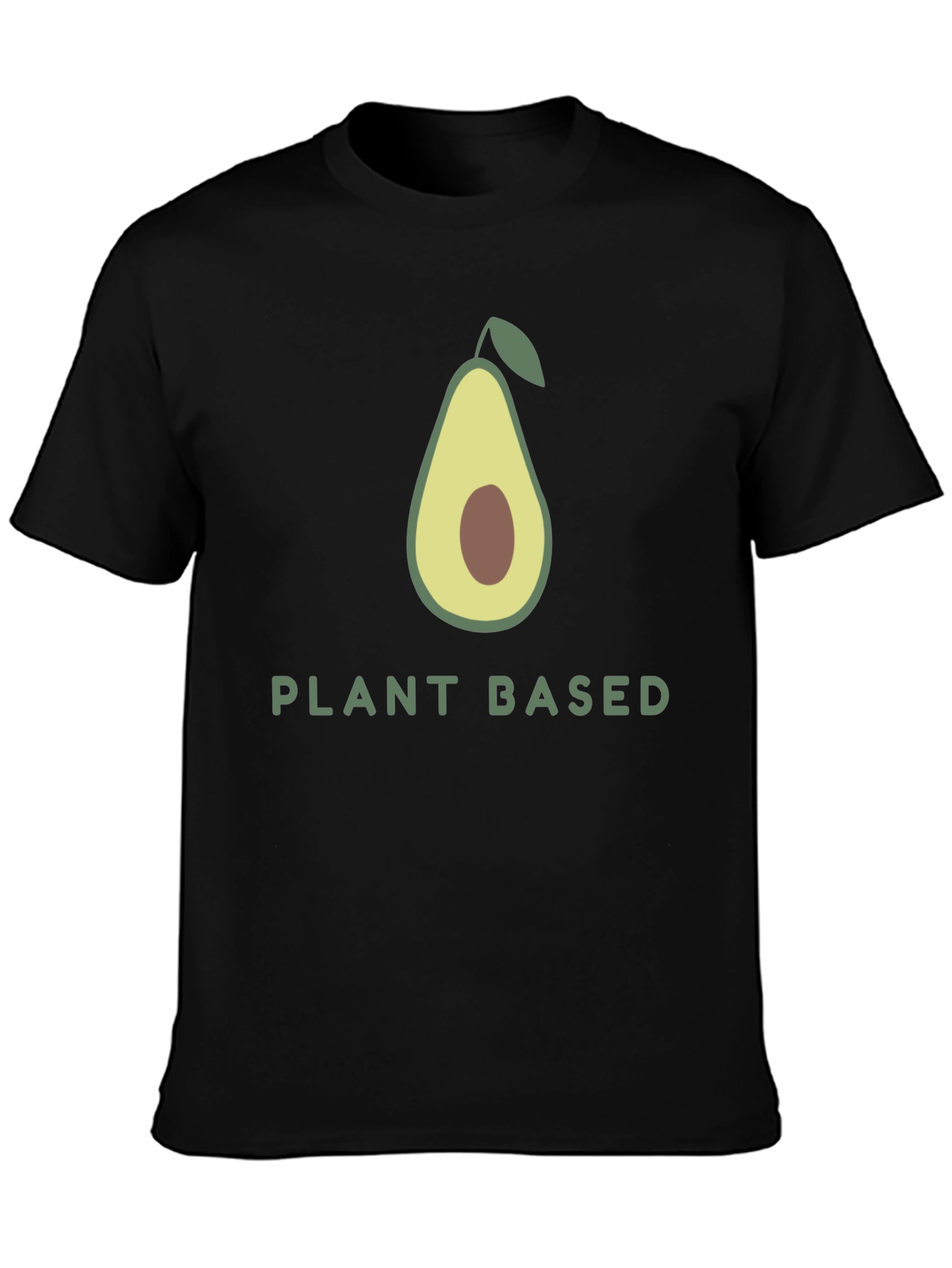 Camiseta Negra Vegana con Diseño de Aguacate