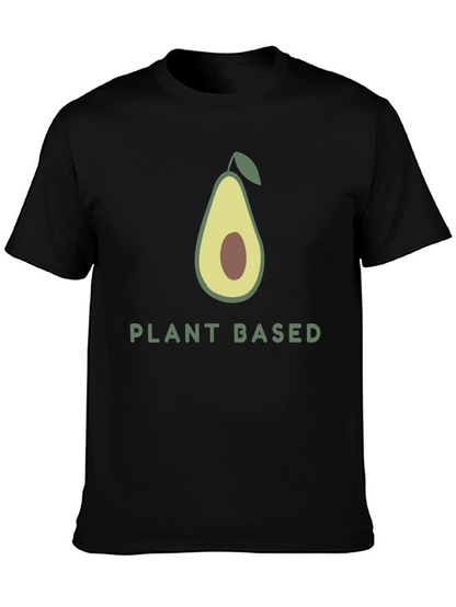 Camiseta Negra Vegana con Diseño de Aguacate