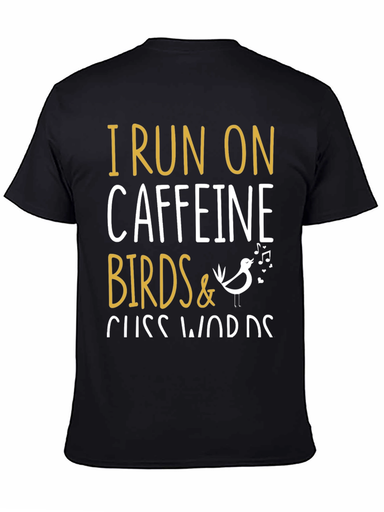 Camiseta Hombre: Cafeína Pájaros y Palabrotas