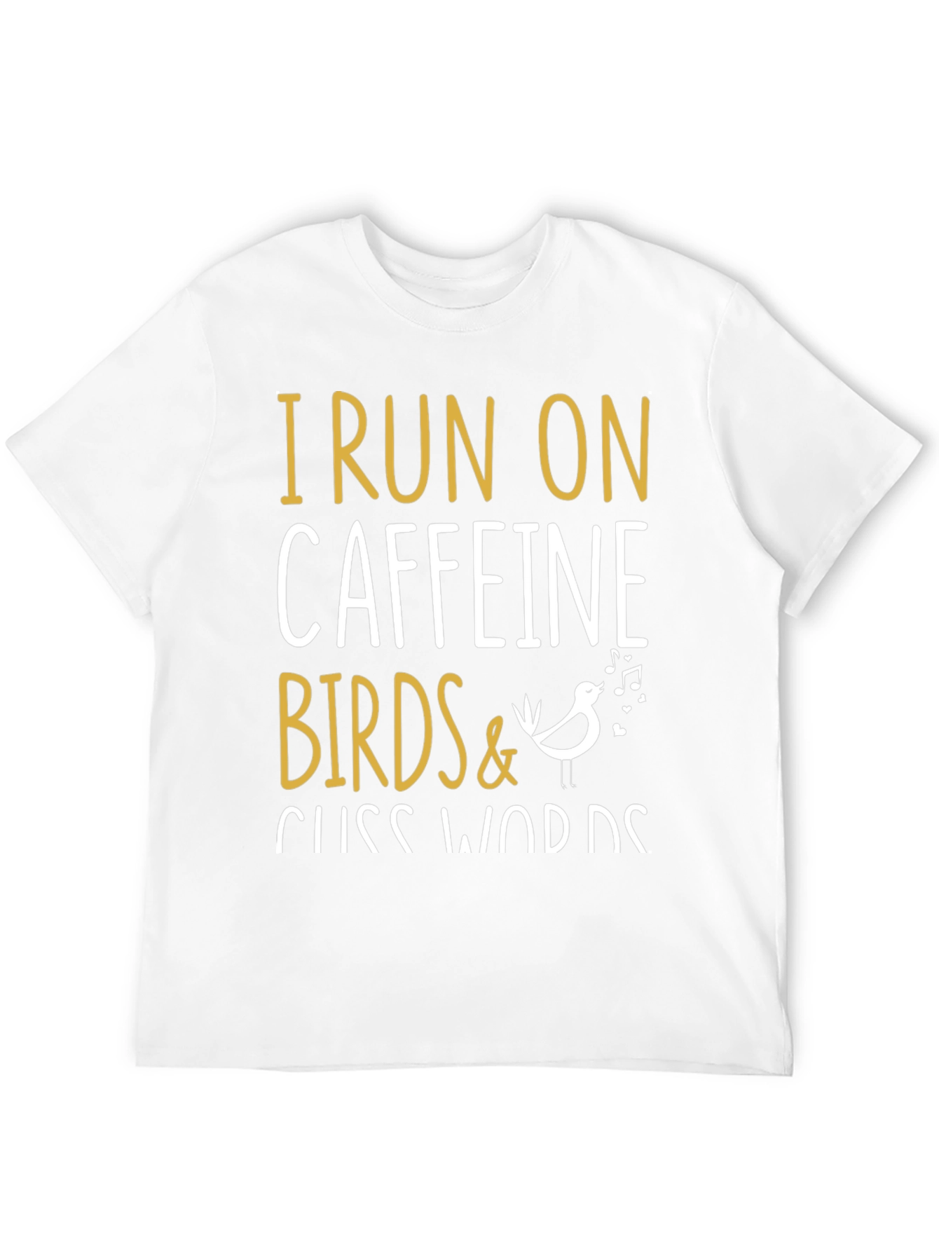 Camiseta Hombre: Cafeína Pájaros y Palabrotas